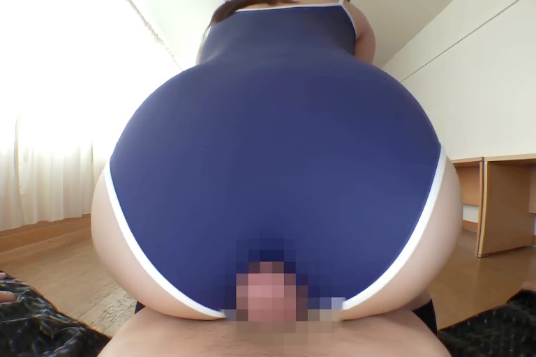 紺色スク水の女子校生に尻コキされて逝ってしまうフェチ動画